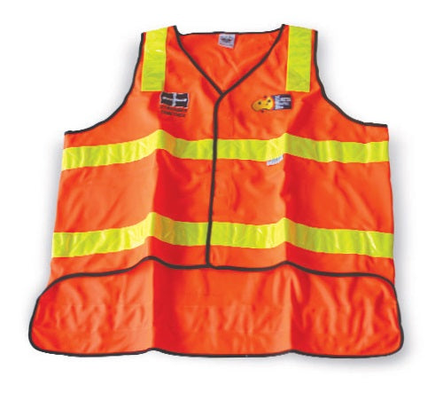 Light Weight High Vis Vic Roads Orange Safety Vest (with retro reflective tapes)