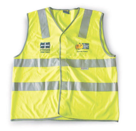 Light Weight High Vis Yellow Vest (with retro reflective tapes)